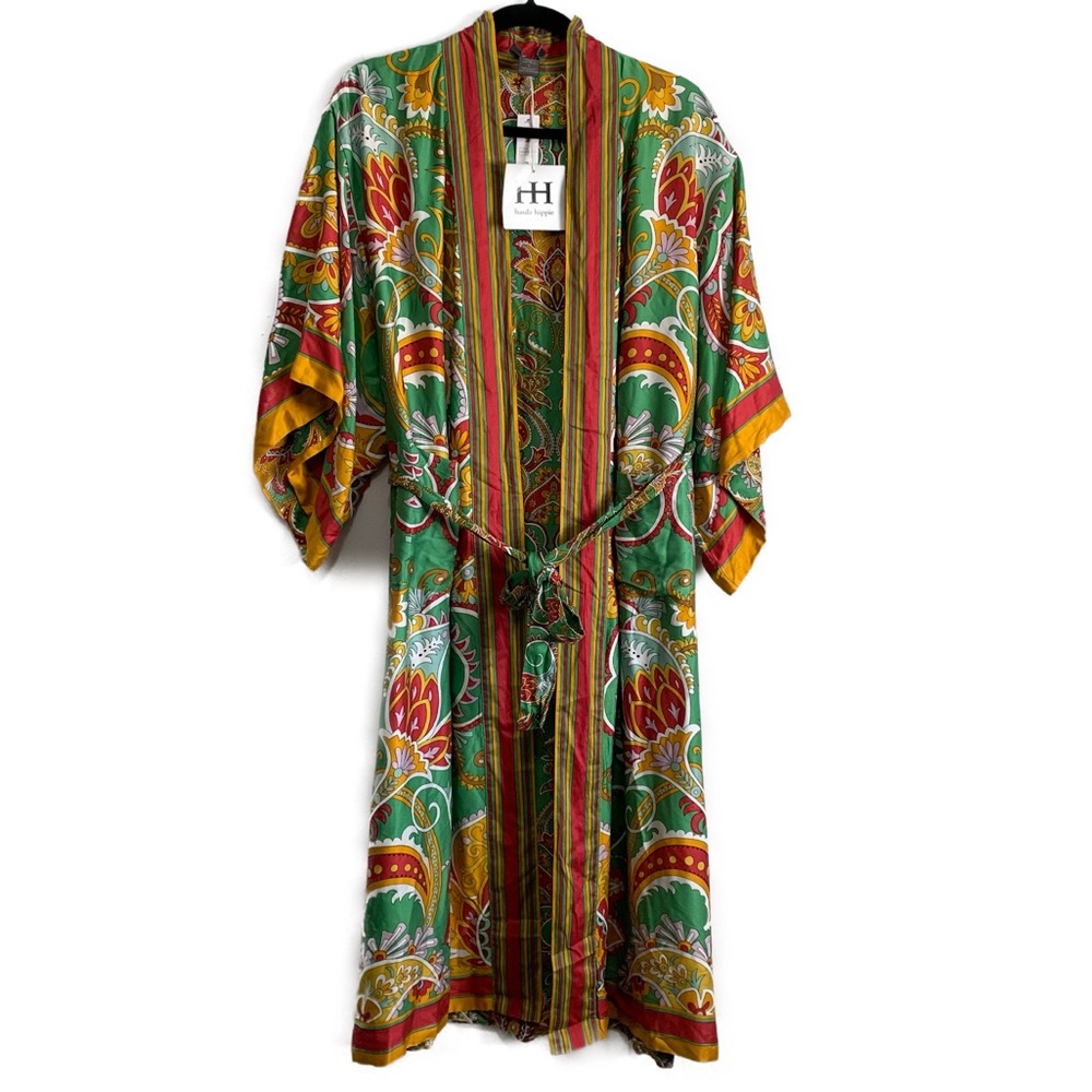 Haute Hippie Paisley Floral Print Reversible Kimono